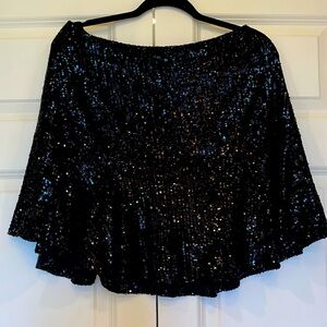 Free people, large, black sequin, mini skirt